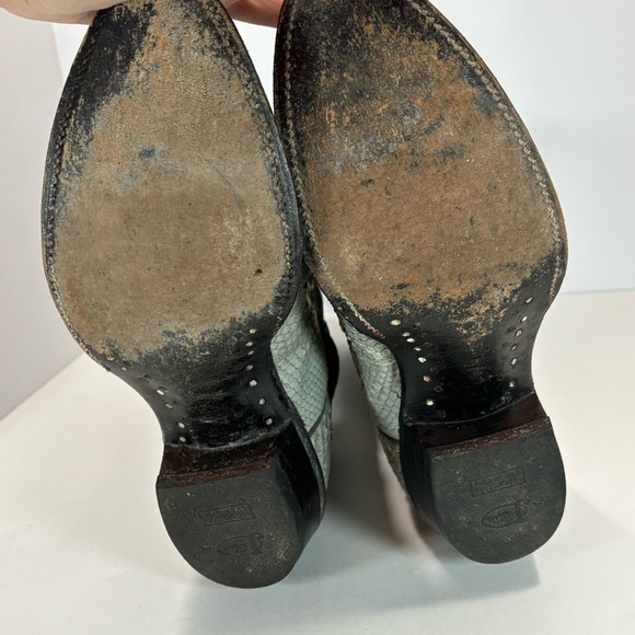 Men’s Justin Boots 8670 Natural Snake Skin Grey Leather Cowboy Boots Size 9 E - Picture 10 of 10